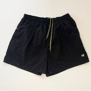 Big Dogs Black Swim Trunks with Olive Drawstring